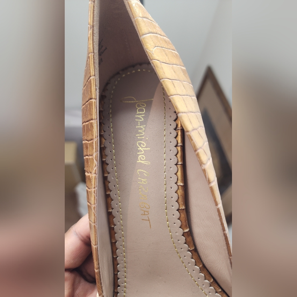 Brown Crocodile Pattern Heels - image 3